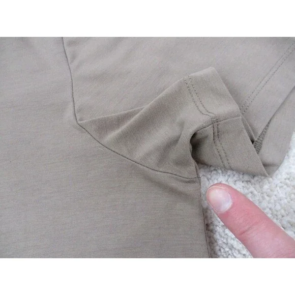 Cuts Shirt Mens Large L Brown Tan Casual Performance Stretch Crew Tee * - Picture 7 of 13